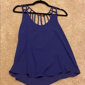 Navy blue tank top with open back